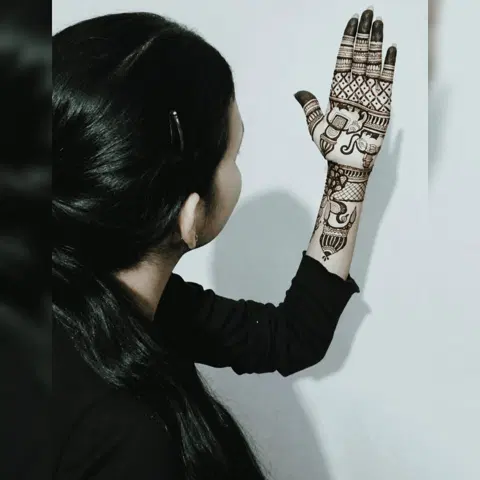 figure full hand mehndi design