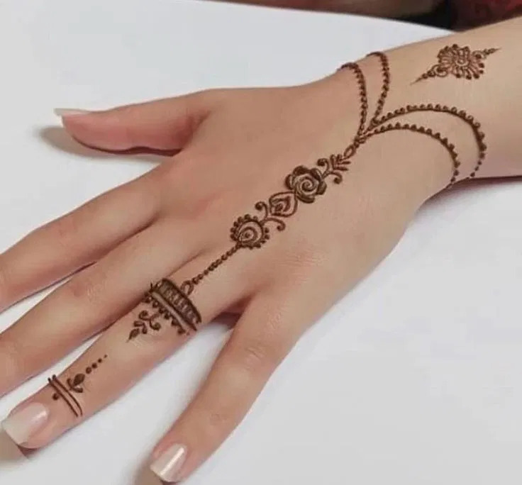 Minimal Simple Back Hand Mehndi Design (5)