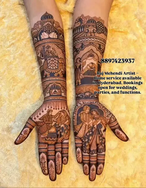 figure full hand mehndi design