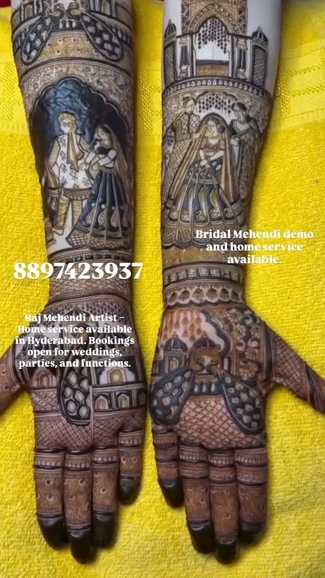 Full Hand Mehndi Design with Figures (2)