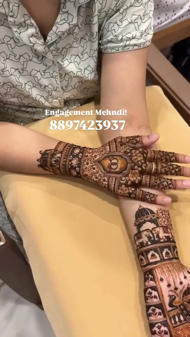 Back Hand Mehndi Design with Figures