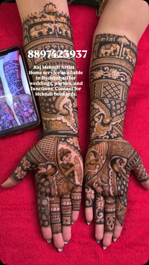 figure full hand mehndi design