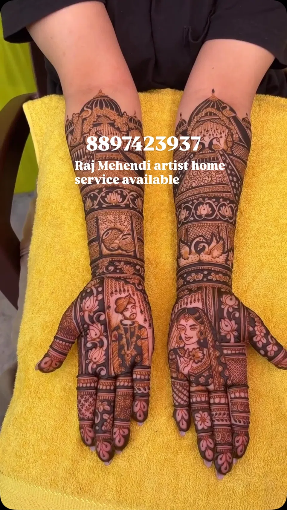 Front Hand Mehndi Design with Figures (6)