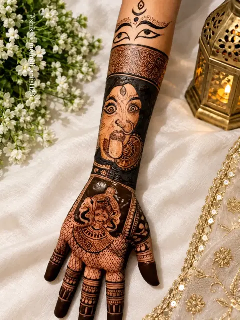 figure front hand mehndi design