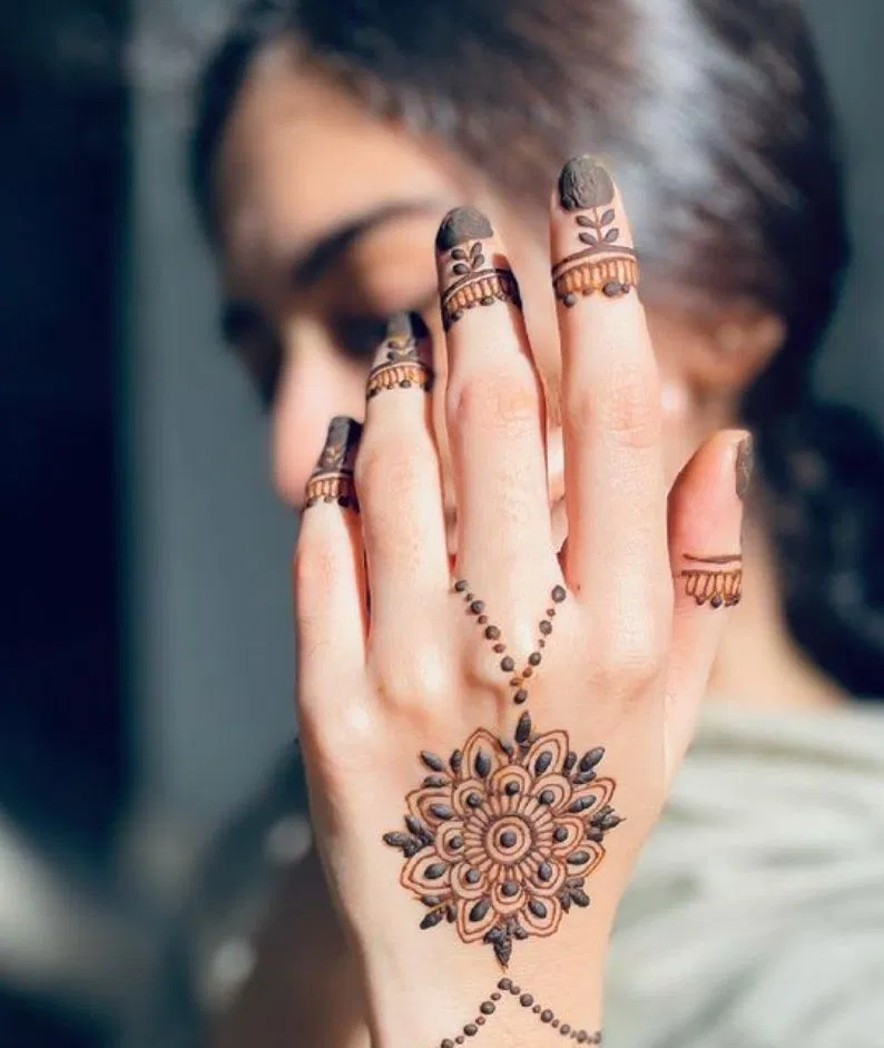 Simple Back Hand Mehndi Design (5)