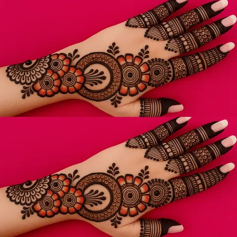 arabic simple back hand mehndi design