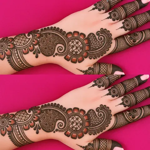 simple back hand mehndi design