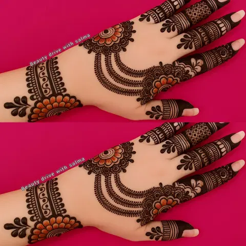 arabic simple back hand mehndi design