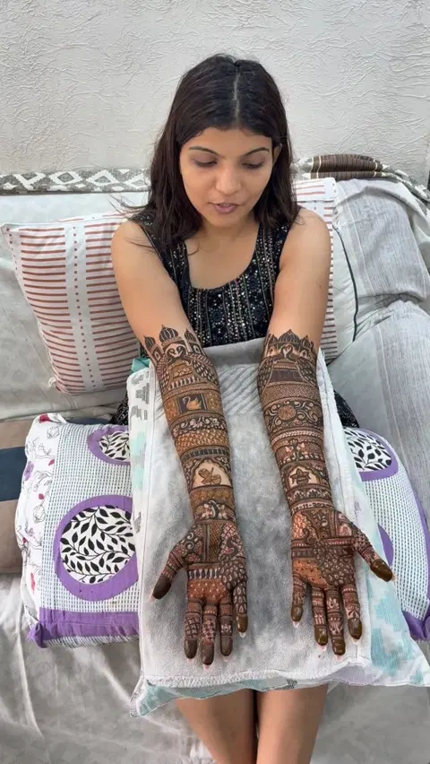 bridal indian figure full hand mehndi design