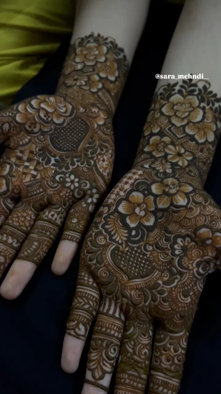 Aesthetic Bridal Back Hand Mehndi Design