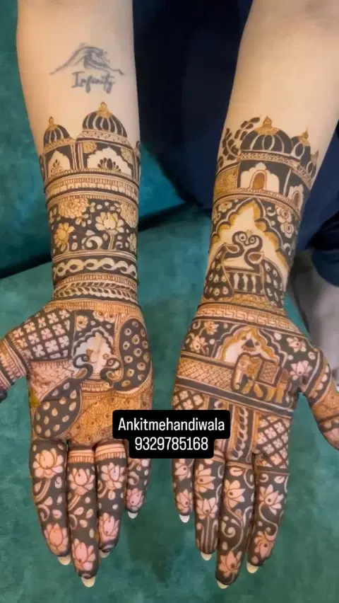 figure full hand mehndi design