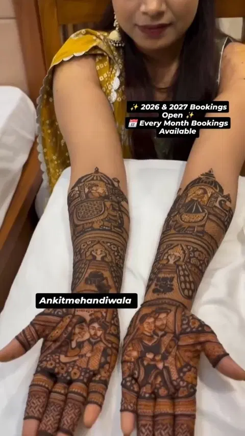 bridal figure front hand mehndi design