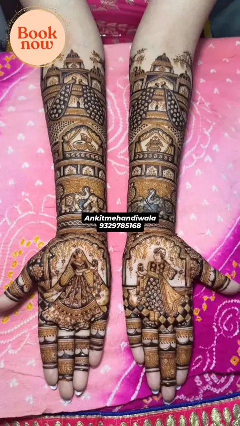 bridal figure front hand mehndi design