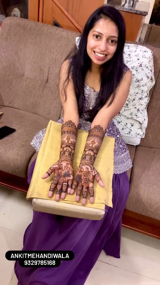 Bridal Foot Mehndi Design with Figures