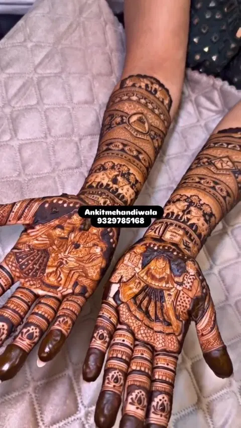 figure full hand mehndi design