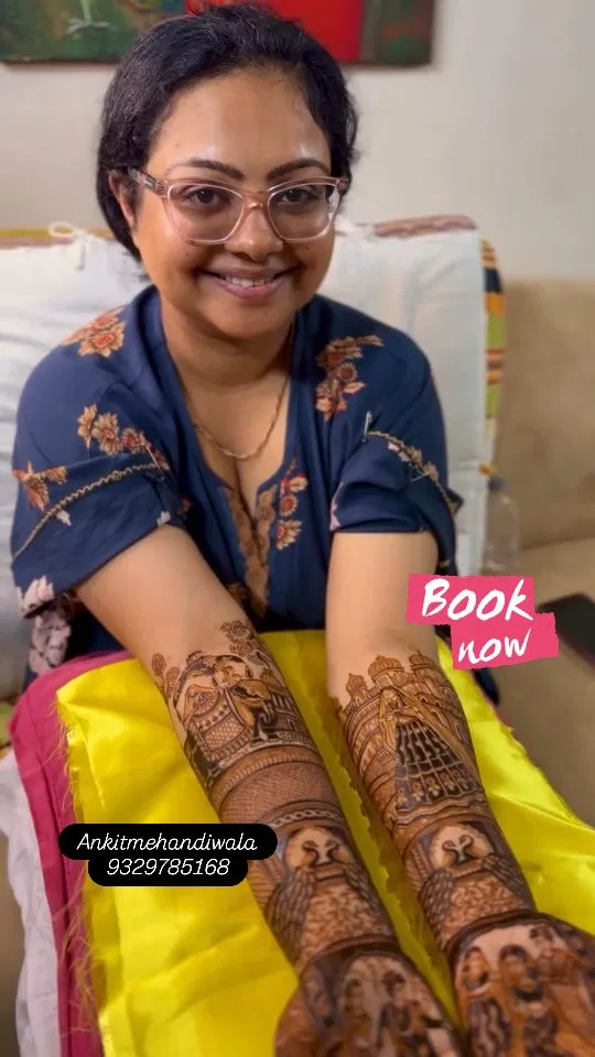 Bridal Front Hand Mehndi Design with Figures (3)