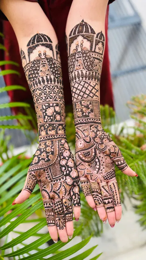 bridal figure full hand mehndi design