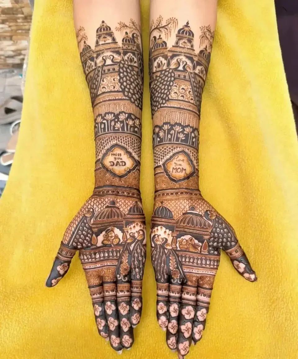 Bridal Full Hand Mehndi Design with Figures (21)