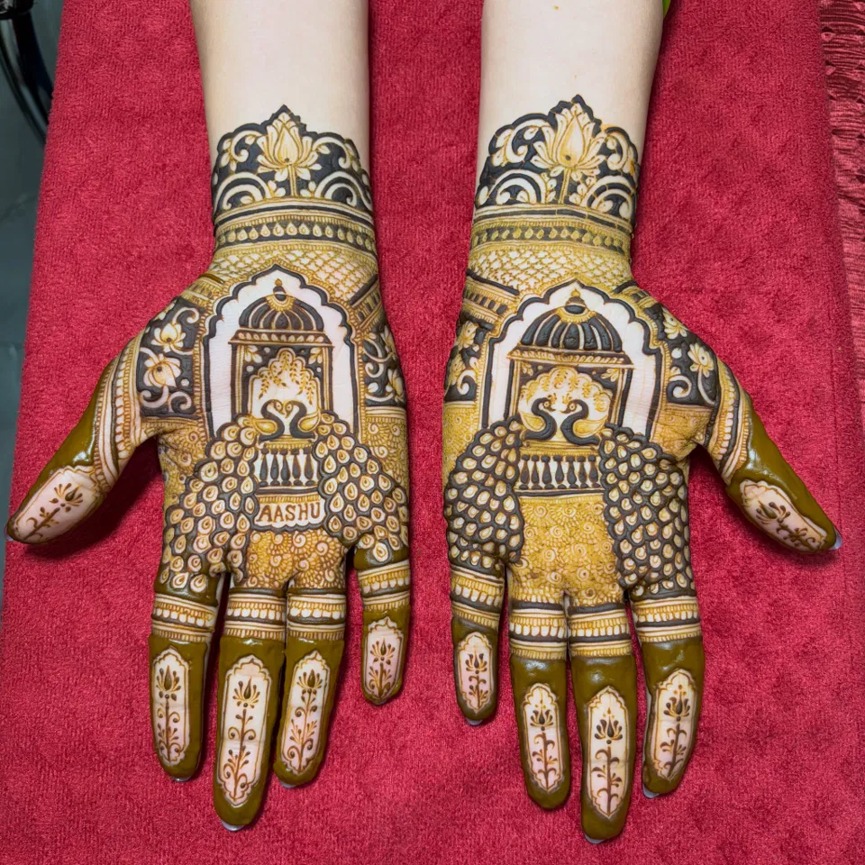 Heavy Mehndi Design with Jaal