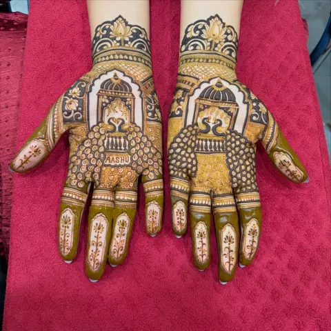 bridal full hand mehndi design
