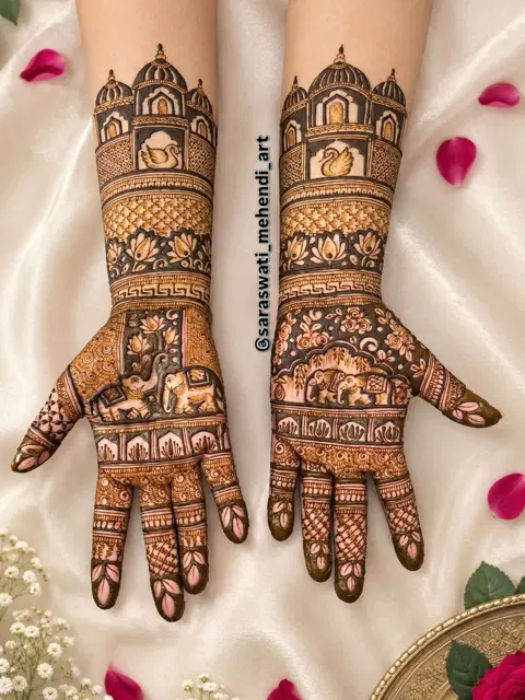 figure front hand mehndi design