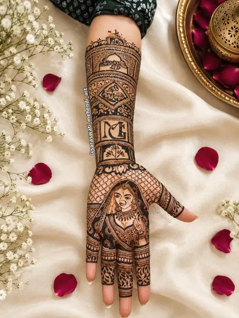 figure front hand mehndi design
