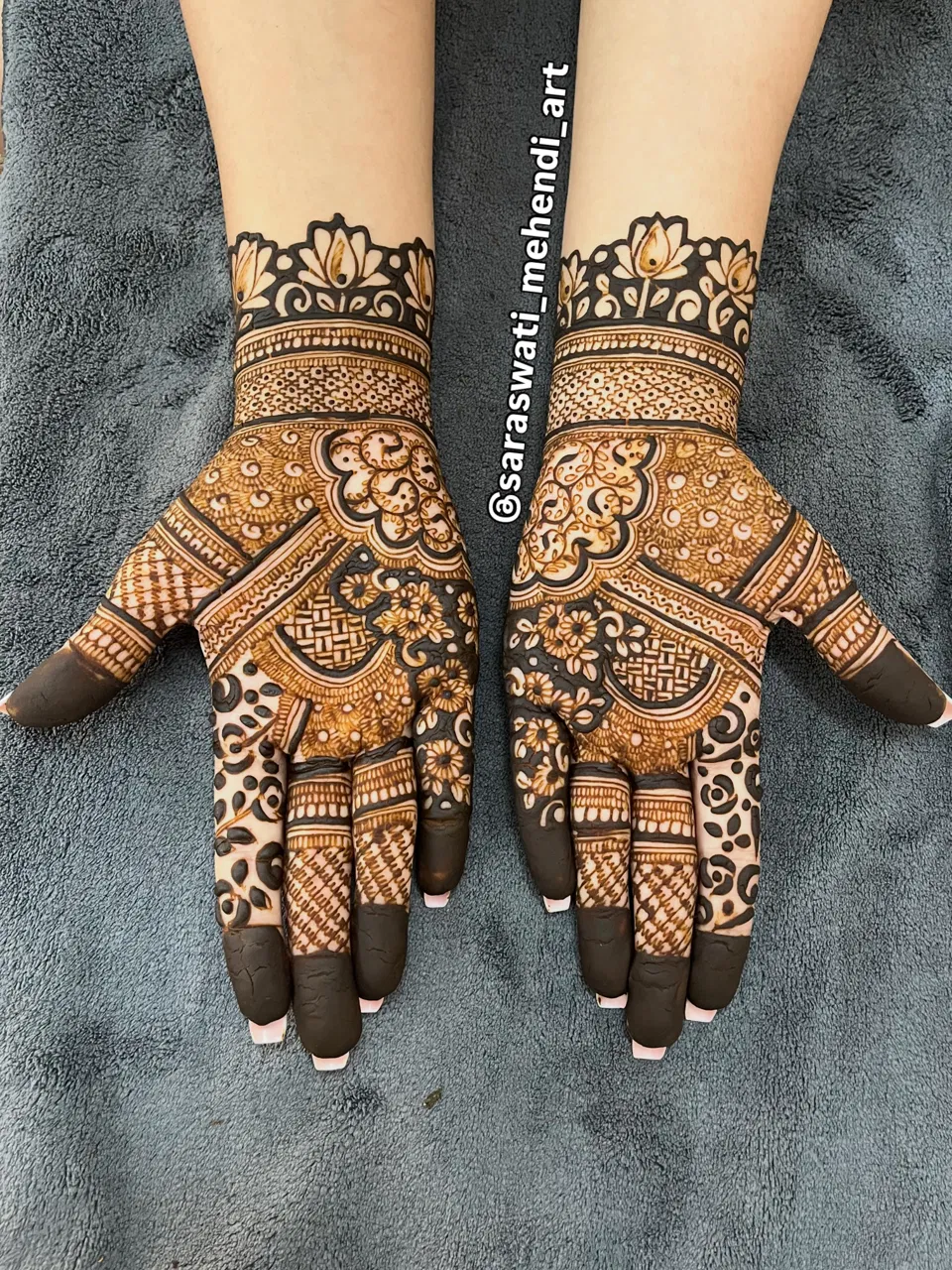 Bridal Front Hand Mehndi Design