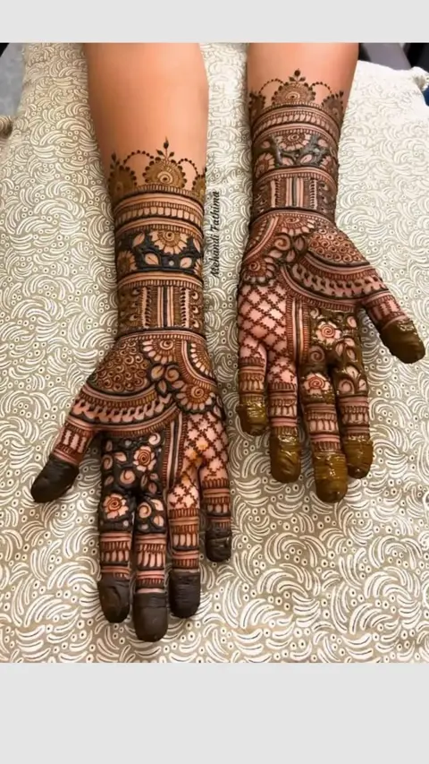 bridal indian front hand mehndi design