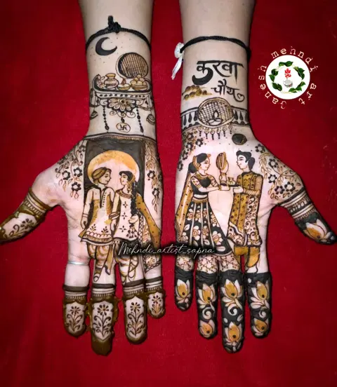 figure full hand mehndi design