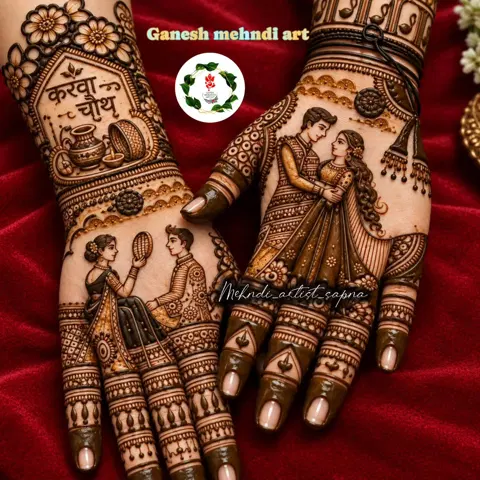 simple figure front hand mehndi design