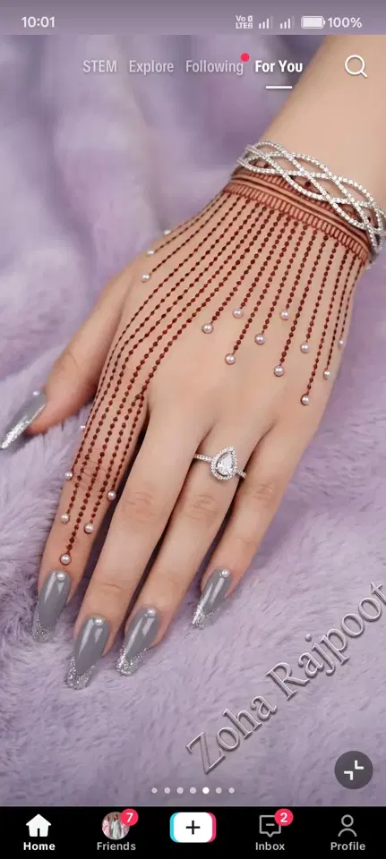 arabic simple heart back hand mehndi design