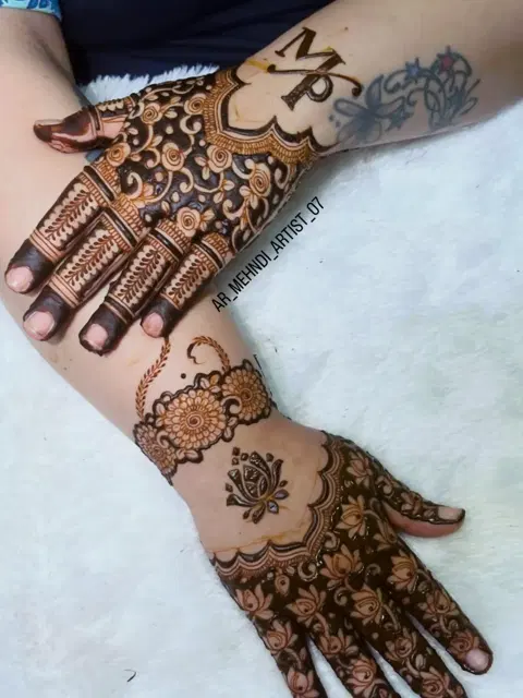 lotus mehndi design