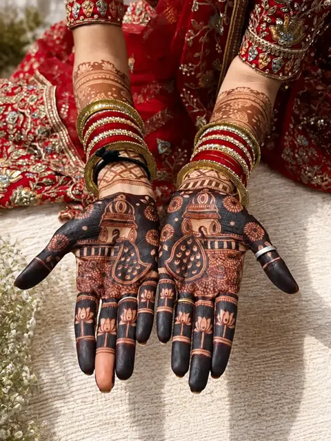 figure front hand mehndi design