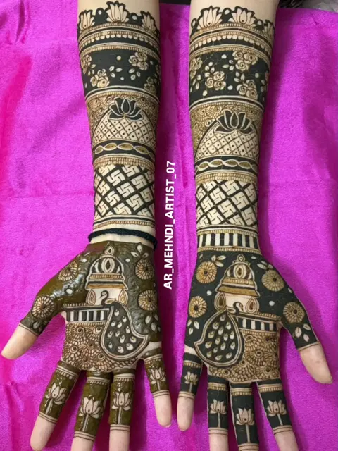 aesthetic figure full hand mehndi design