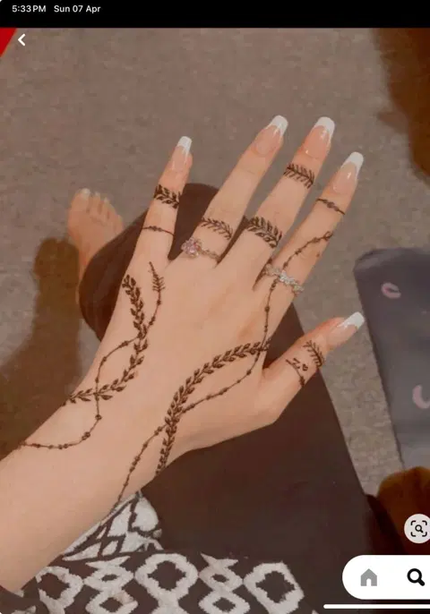 aesthetic arabic bel back hand mehndi design
