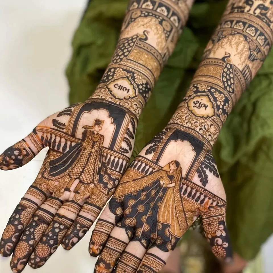 Full Hand Mehndi Design with Figures