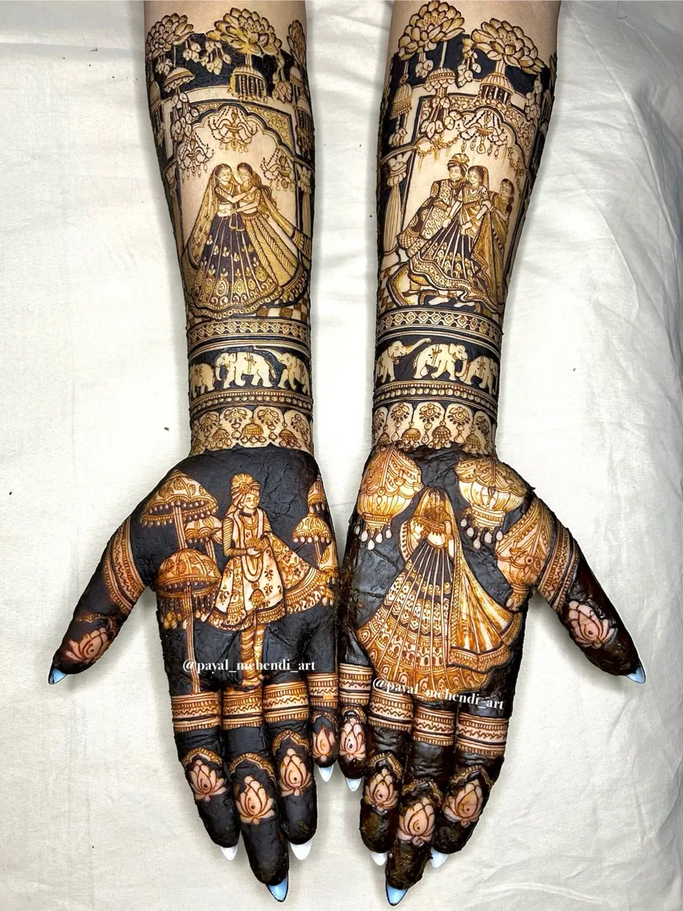 Bridal Indian Mehndi Design with Figures