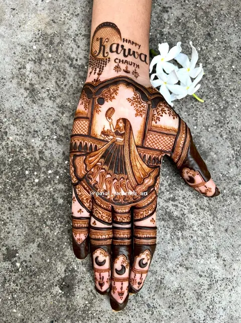 moon mehndi design
