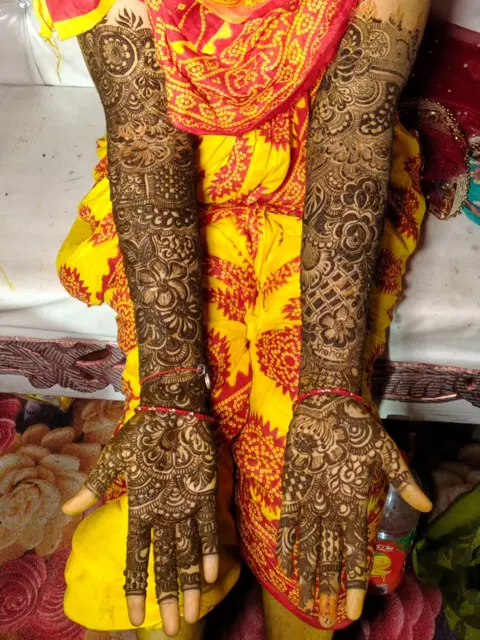 aesthetic full hand mehndi design