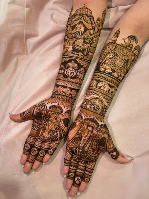 bridal figure full hand mehndi design