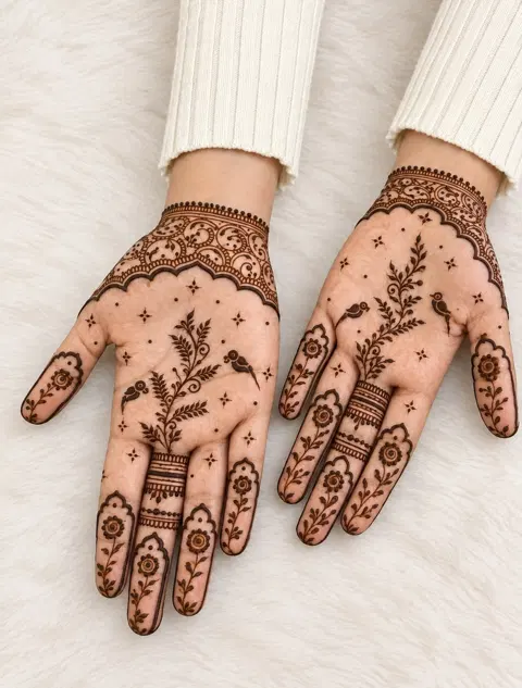front hand mehndi design
