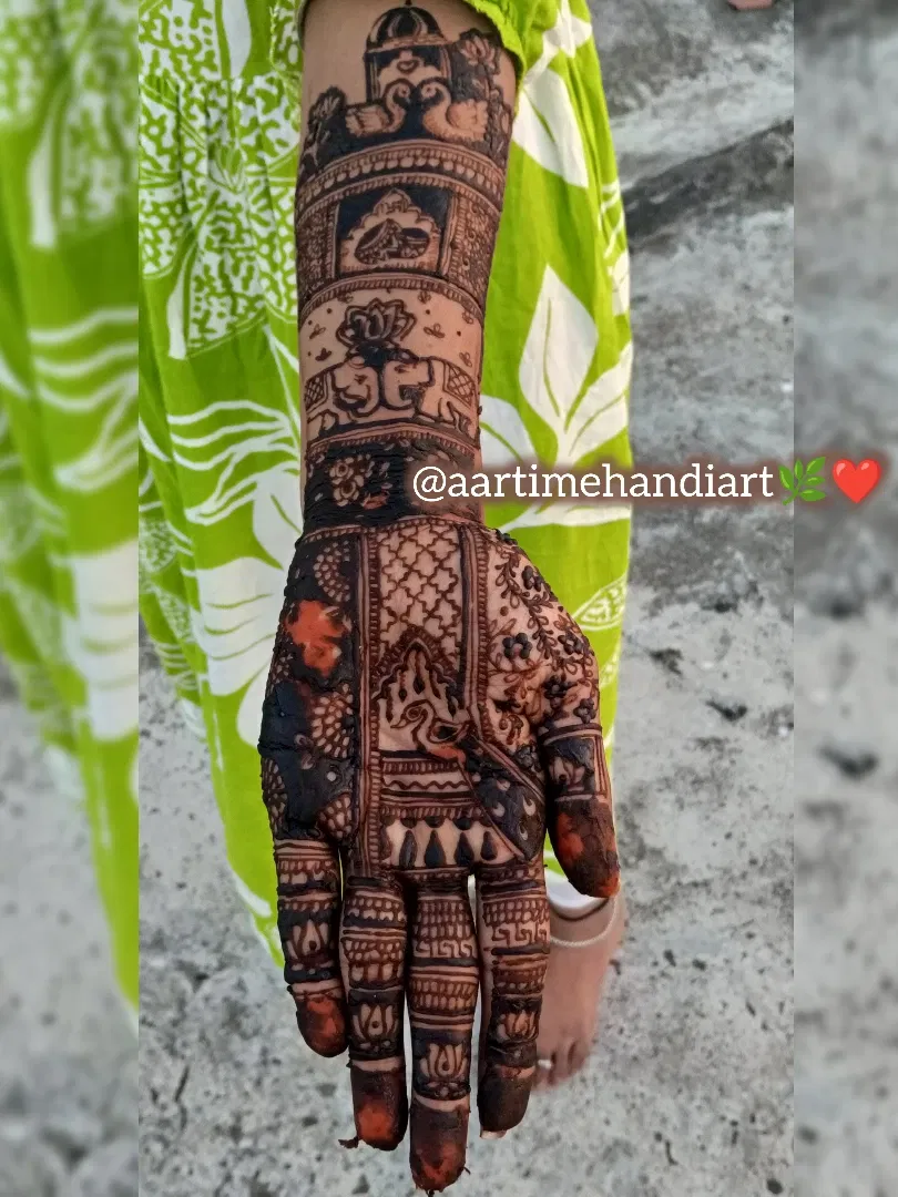 Full Hand Mehndi Design with Figures
