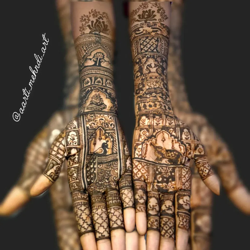 Bridal Indian Mehndi Design with Figures
