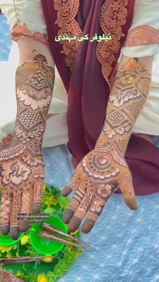 Front Hand Mehndi Design with Figures
