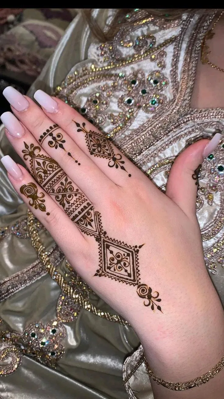 Aesthetic Indian Back Hand Mehndi Design (2)