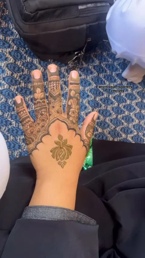 lotus front hand mehndi design