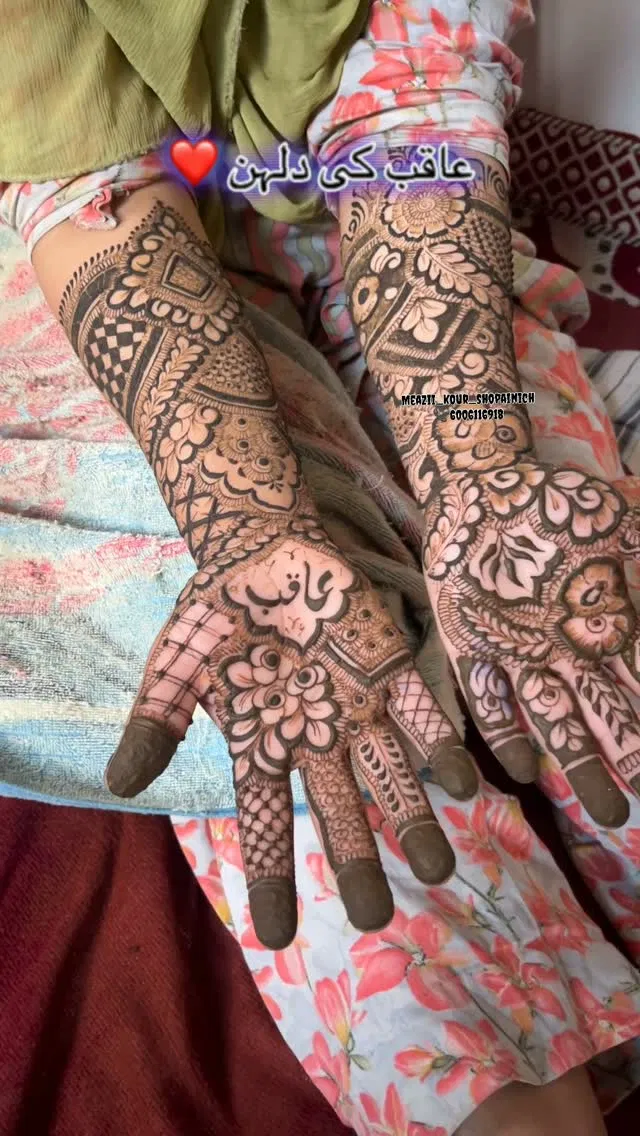 Front Hand Mehndi Design with Figures (3)