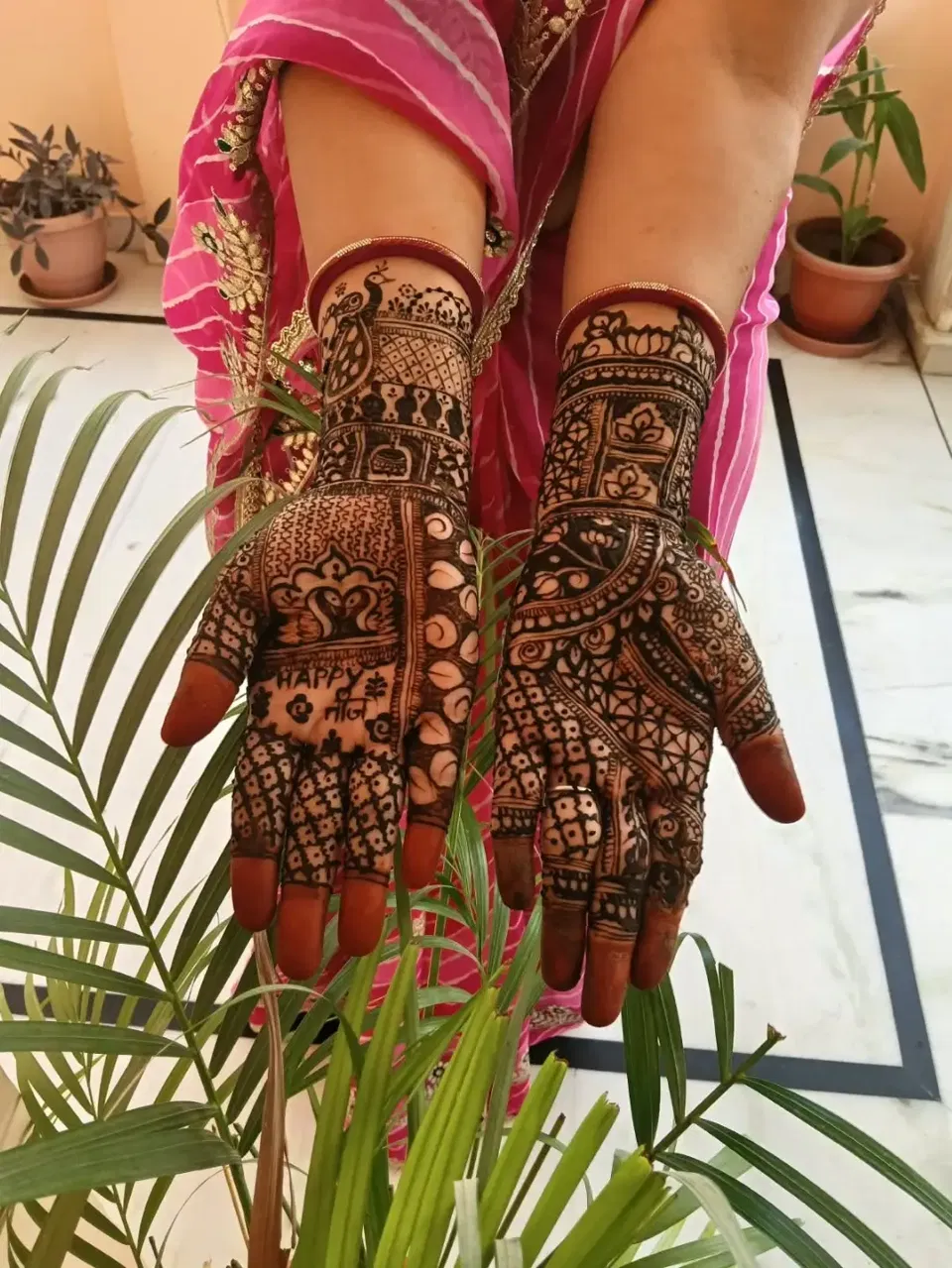 Back Hand Mehndi Design with Figures
