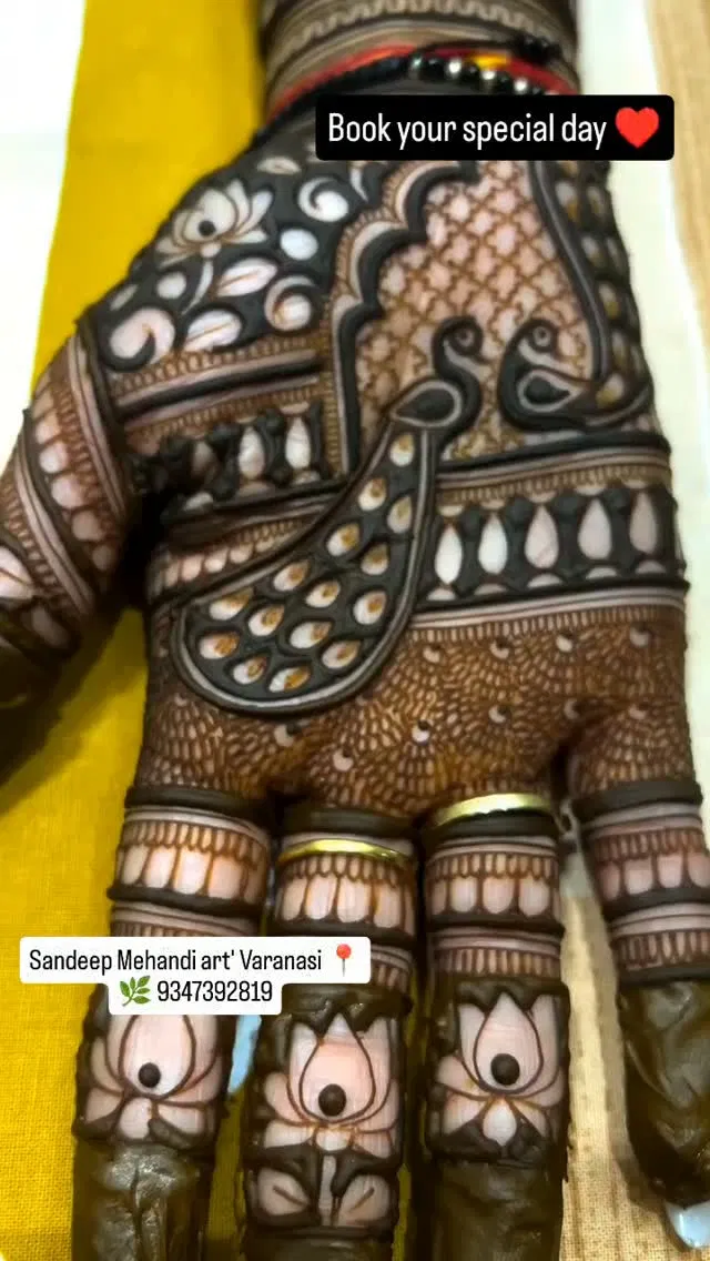 Bridal Mehndi Design with Peacock