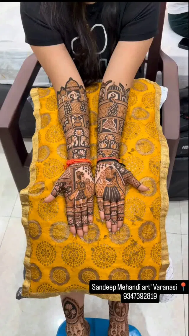 Bridal Front Hand Mehndi Design with Figures (24)